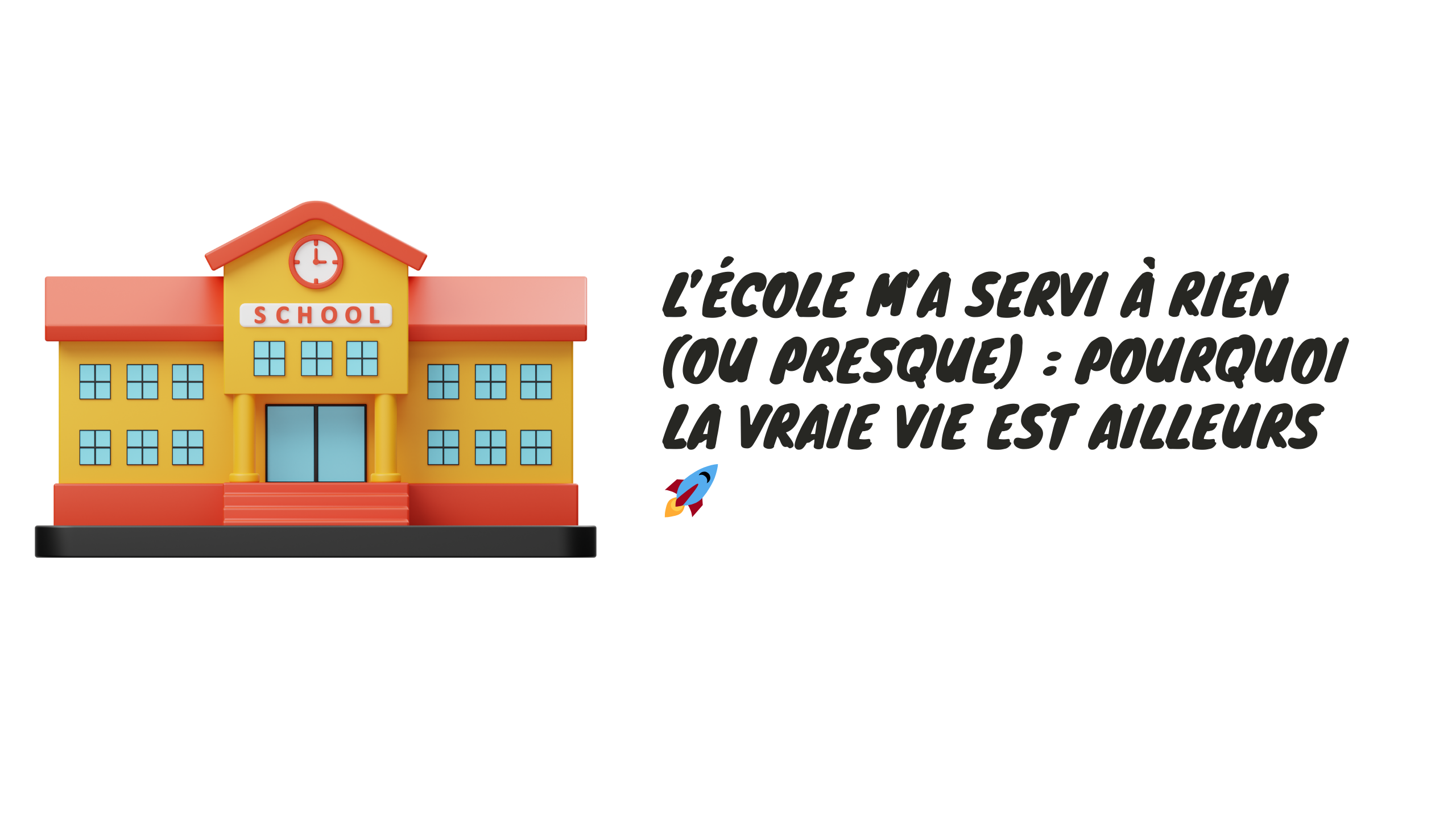 Ebmyh - L’École m’a Servi à Rien (ou Presque) : Pourquoi la Vraie Vie est Ailleurs 🚀